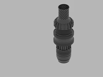 Black Cylindrical Mechanical Part With Perforated Top And Geared Structure 3d model