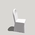 Modern White Single Chair With Curved Backrest Square Seat Minimalist Design