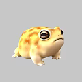 Cute Cartoon Aquatic Frog With Yellow Body White Spots And Large Eyes