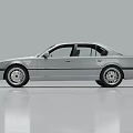 Silver Classic Sedan With Sleek Streamlined Body And Alloy Wheels