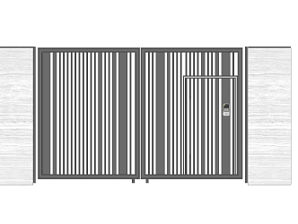 Modern Gate Residential Area Iron Door Entrance Door Grille Access Control Partition Mater Door Enclosure Fence Sub-entrance 3d model