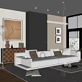 Modern Living Room Sofa Combination Coffee Table Carpet Floor Lamp 3d model