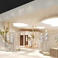 QUICK Modern Clothing Store Interior With White Mannequins Plants And Minimalist Design