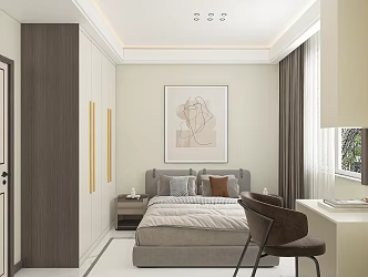 Modern Bedroom Second Bedroom 3d model