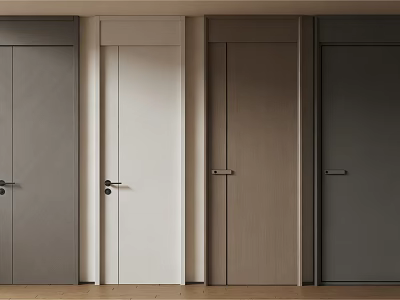 Modern Hinged Doors in Various Colors with Simple Design for Interior Home Decor 3d model