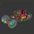 Classic Vintage Tricycle Featuring Red Leather Seat Black Metal Frame And Large Wheels