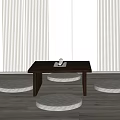 Modern Tea Table and Chair Tea Table and Chair Combination 3d model