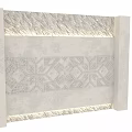 Decorative White Textured Background Wall With Intricate Geometric Pattern Design For Home Interior 3d model