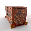Wooden Box Storage Box Square Box Vintage Box 3d model
