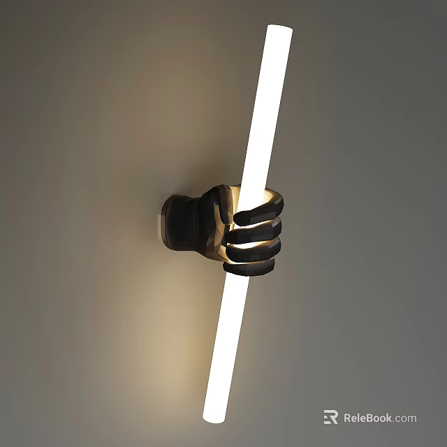 Stylish Hand Shaped Wall Lamp With LED Tube For Modern Interior Decor 3d model 
