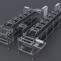 Efficient Industrial Production Line Equipment With Automated Conveyor And Metal Workstations