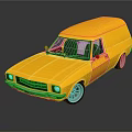 Yellow Classic Van With Retro Exterior Design And Shiny Yellow Finish