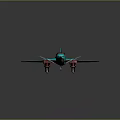 Turquoise Passenger Plane Featuring Orange Accents Streamlined Body Unique Wings And Cockpit Details