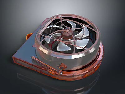 Efficient CPU Cooler with Fan Aluminum Heatsink and Copper Pipes for Desktop PC 3d model