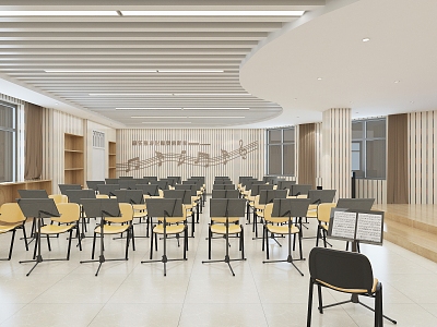 Modern Music Classroom 3d model