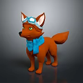 Adorable Cartoon Fox Character Wearing Blue Goggles And Scarf