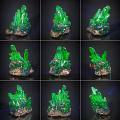 Elegant Green Crystal Cluster Decorative Ornament Set For Home Decor