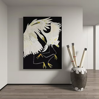 New Chinese Animal Painting Abstract Decorative Painting 3d model