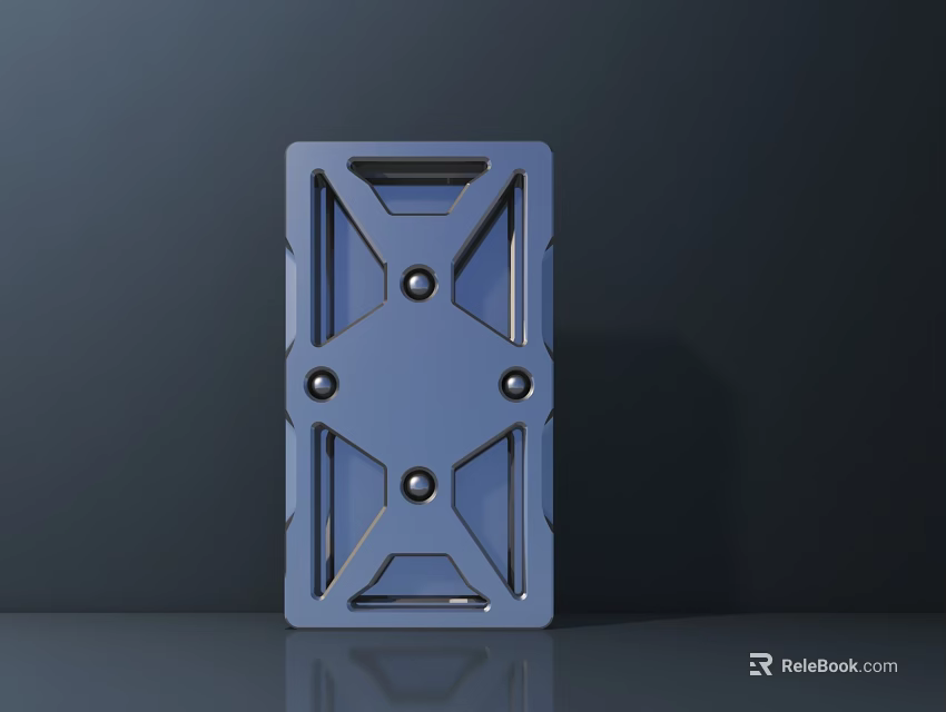 Modern Swing Door Design Featuring Geometric Shape And Metal Construction With Screws 3d model 