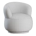 Light Gray Single Sofa With Rounded Design And Soft Fabric 3d model