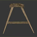 Rustic Wooden Bench With Natural Wood Grain And Simple Leg Structure