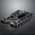 Modern Military Tank Vehicle With Camouflage Paint Turret Machine Gun And Tracks