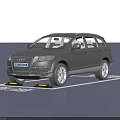 Audi Dark Gray SUV Car Showcase In Brand Parking Area With Logo Mark