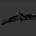 3D Mountain Range Terrain Model With River And Detailed Texture