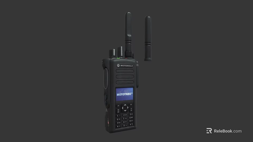 Motorola MOTOTRBO Black Two Way Radio With Antenna Keypad And Screen 3d model 