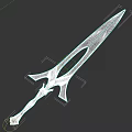 3D Model Sword Weapon Featuring Detailed Structure Transparent Blade And Metallic Handle 3d model