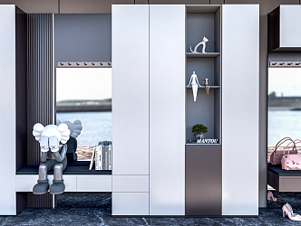 Modern Entrance Cabinet Wardrobe Shoe Cabinet Wall Cabinet Storage Cabinet Storage Cabinet Storage Rack Decorative Cabinet 3d model