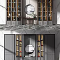 Modern Wooden Bookcase With Glass Doors And Storage Shelves For Home Decor