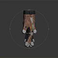 Mechanical Tech Inspired Gloves With Brown Black Design Green Yellow Buttons And Metallic Accents