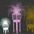 Fern Plants in Woven Planters with Metal Stands of Different Heights