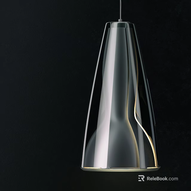 Modern Sleek Glass Chandelier With Gold Accents And Curved Design For Interior Decor 3d model 