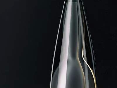 Modern Sleek Glass Chandelier With Gold Accents And Curved Design For Interior Decor 3d model
