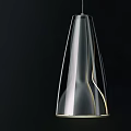 Modern Sleek Glass Chandelier With Gold Accents And Curved Design For Interior Decor