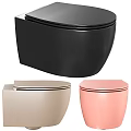 Modern Sleek Toilets in Black Beige and Pink with Stylish Design Features