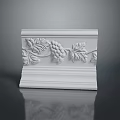 White Carved Decorative Molding With Grape And Leaf Relief Patterns For Interior Design 3d model