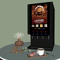 Automatic Coffee Vending Machine as Modern Kitchen Appliance with Digital Screen and Dispensers