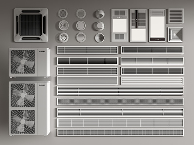 Modern Air Outlet Air Conditioner Outlet Air Conditioner External Ventilator Warmer Yuba 3d model