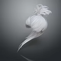 Game Film Character 3D Model With White Long Hair High Bun Flowing Ornaments Exquisite Styling