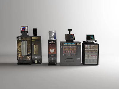Modern Commercial Kitchen Appliances With Digital Screens And Automatic Dispensing Systems 3d model
