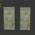 Vintage Rusted Metal Blue Green Double Doors with Rustic Texture