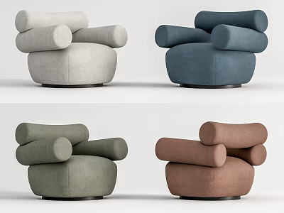 Modern Accent Chair Collection With Multiple Colors Round Base And Plush Design 3d model