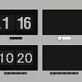 Modern Black Wall Mounted Television Showing Digital Clock And Living Room View