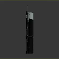 Black Military Weapon Device With SIGN Text And Cylindrical Metallic Structure