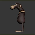 3D Cartoon Monkey Character With Brown Fur Outstretched Arms And Big Ears