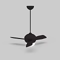 Modern Black Ceiling Light with Fan Blades and White Lamp Design