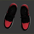 Stylish Black Red White High Top Sneakers With Nike Swoosh And Casual Design